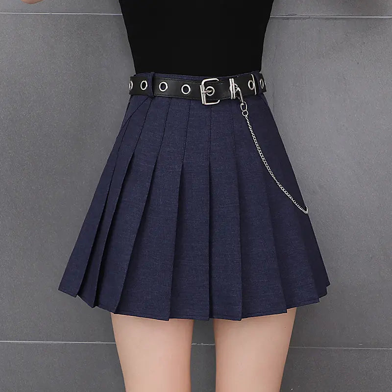 Punk Chic Pleated Mini Skirt