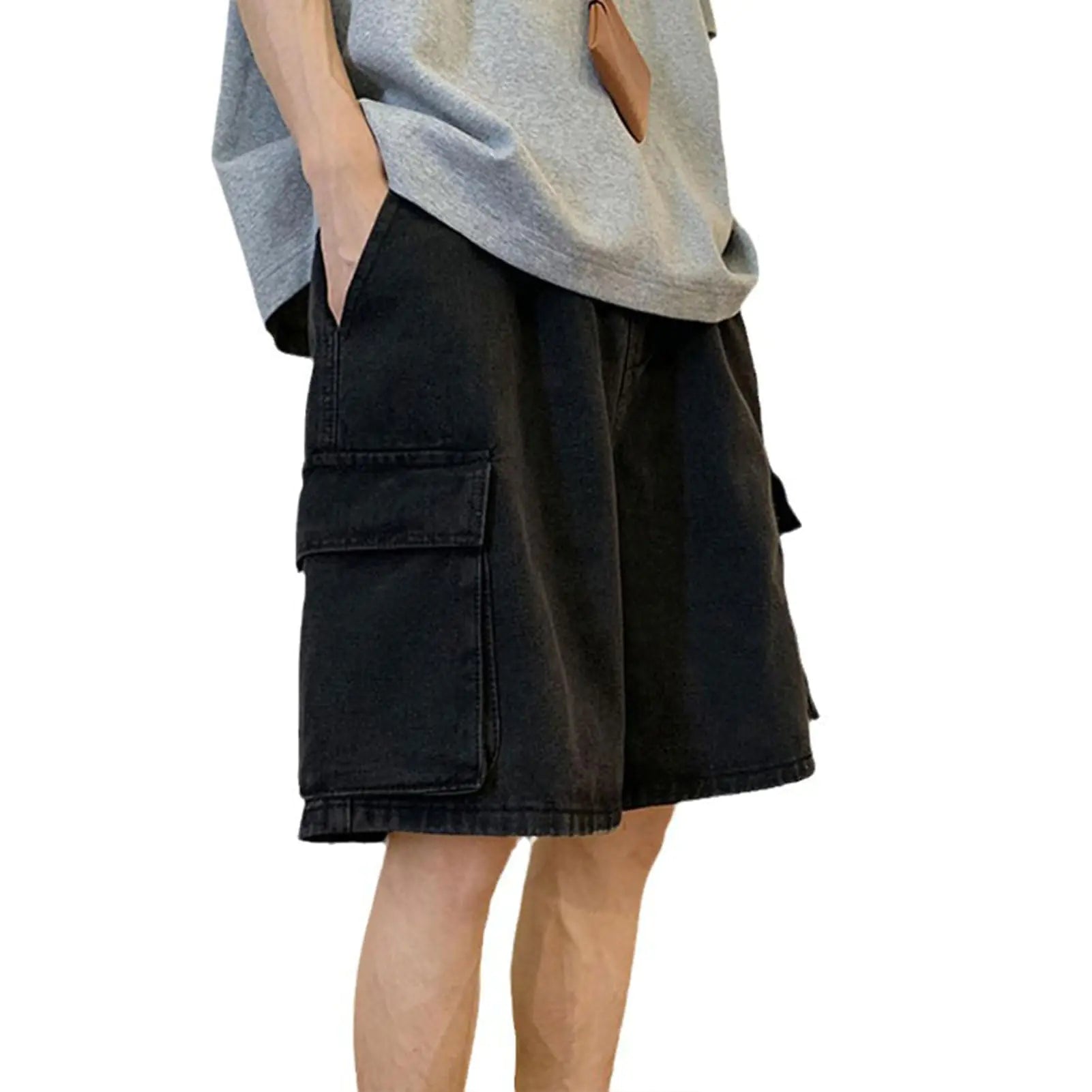 FCOOLYEET Mens Baggy Jean Shorts