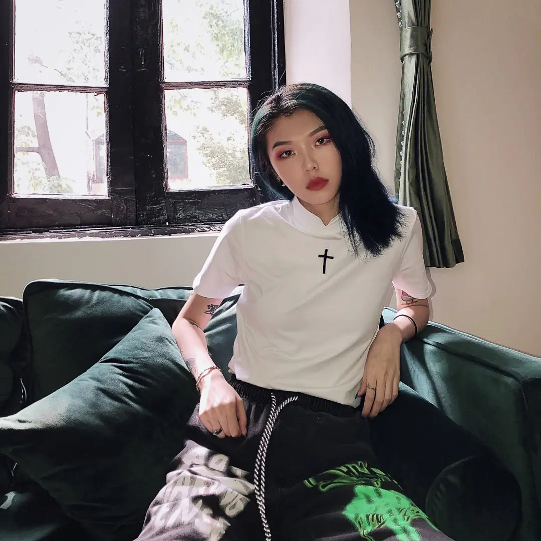 UrbanFlare Cross Tee, Street Hip-Hop Short Sleeve