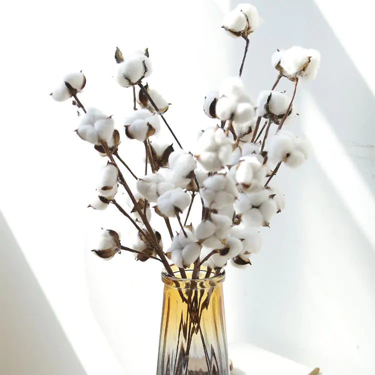 Artificial Cotton Stem for Decor