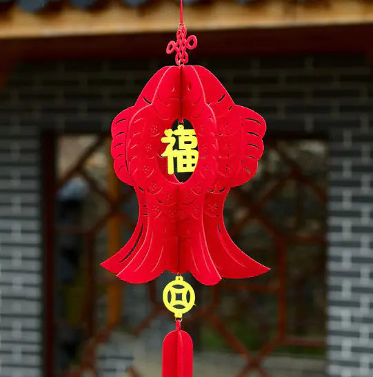 New Year Red Lanterns, Eco-Friendly Felt Decorations