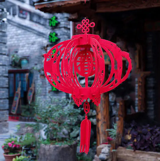 New Year Red Lanterns, Eco-Friendly Felt Decorations