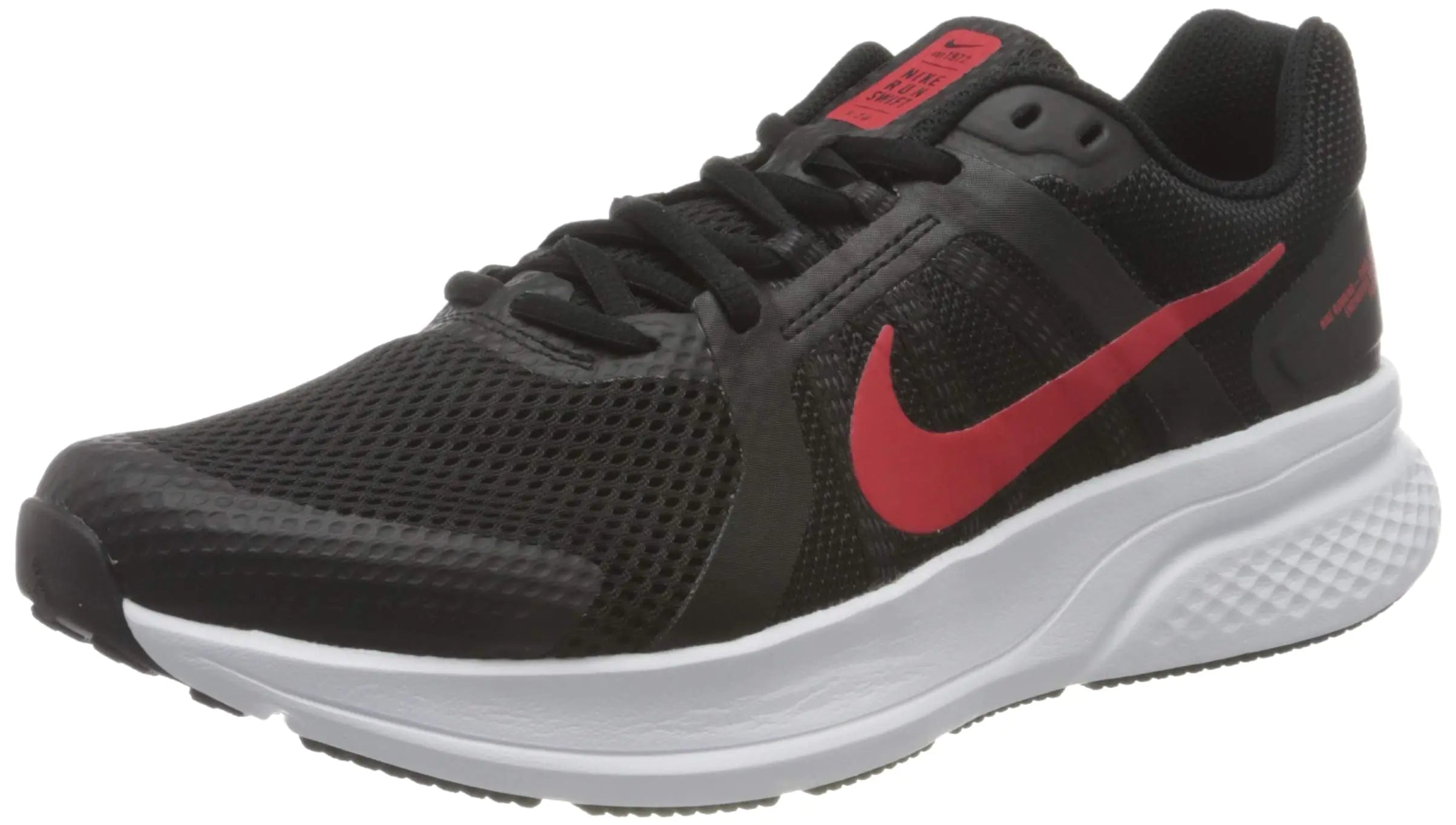 NIKE Mens Run Swift 2 Shoe Black Univ Red White 10
