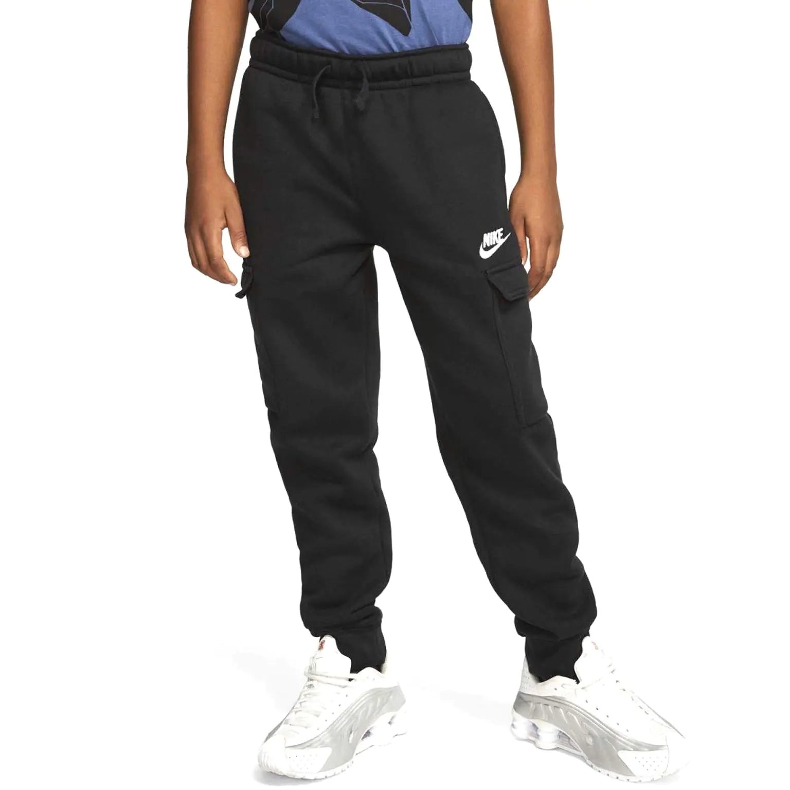 Nike NSW Club Cargo Pants (Big Kids) Black/Black/White
