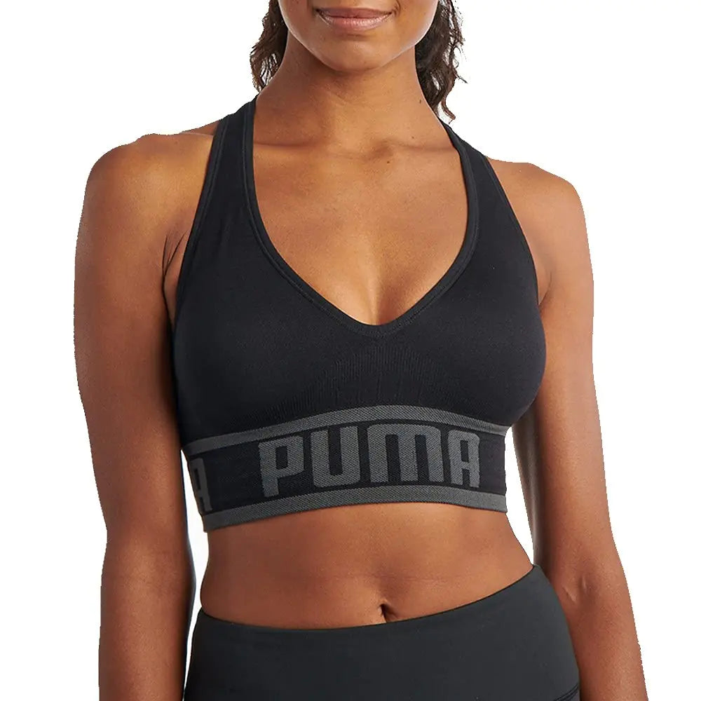 PUMA Womens Seamless Sports Bra Black Medium