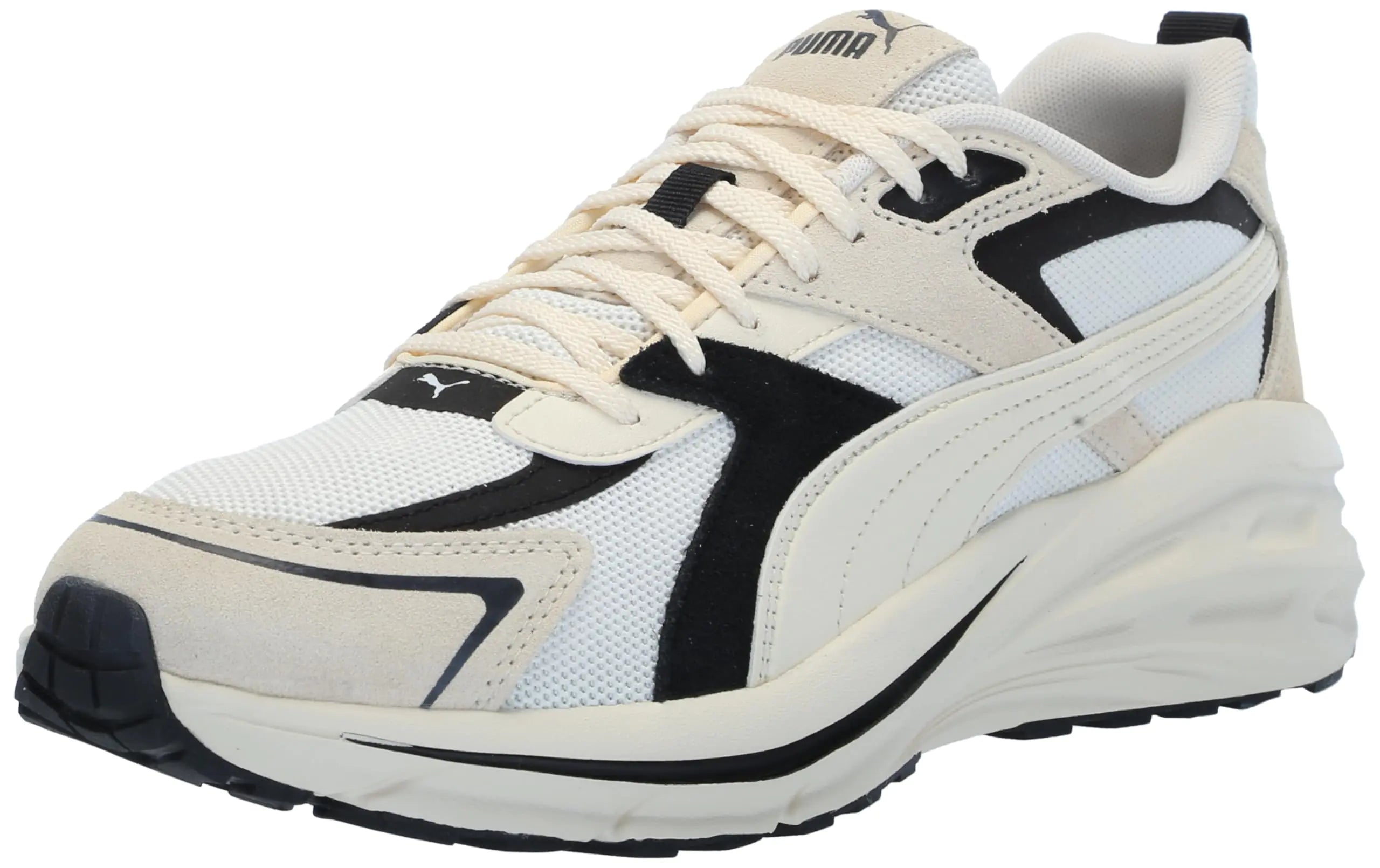 PUMA Womens Hypnotic Leather Sneaker PUMA Womens White-Sugared Almond-PUMA Womens Black 6.5