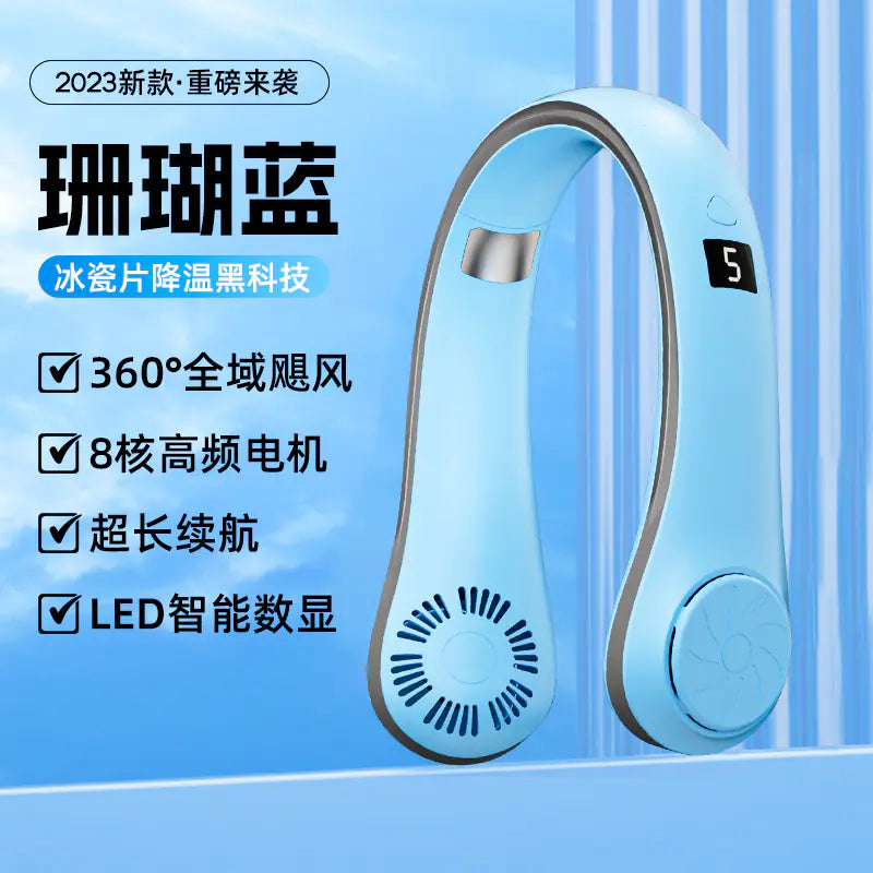 USB Rechargeable Mini Neck Fan for Sports and Travel