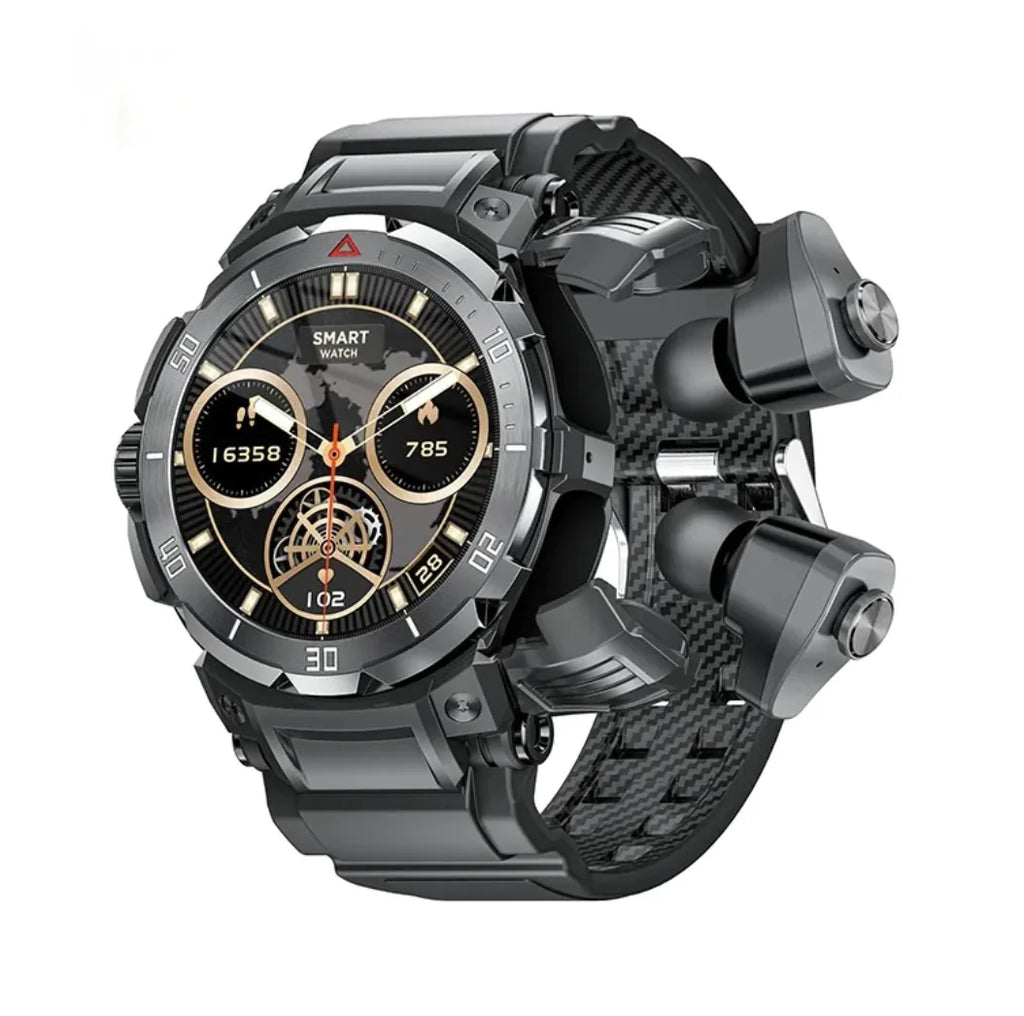 SyncWatch with Integrated Earbuds