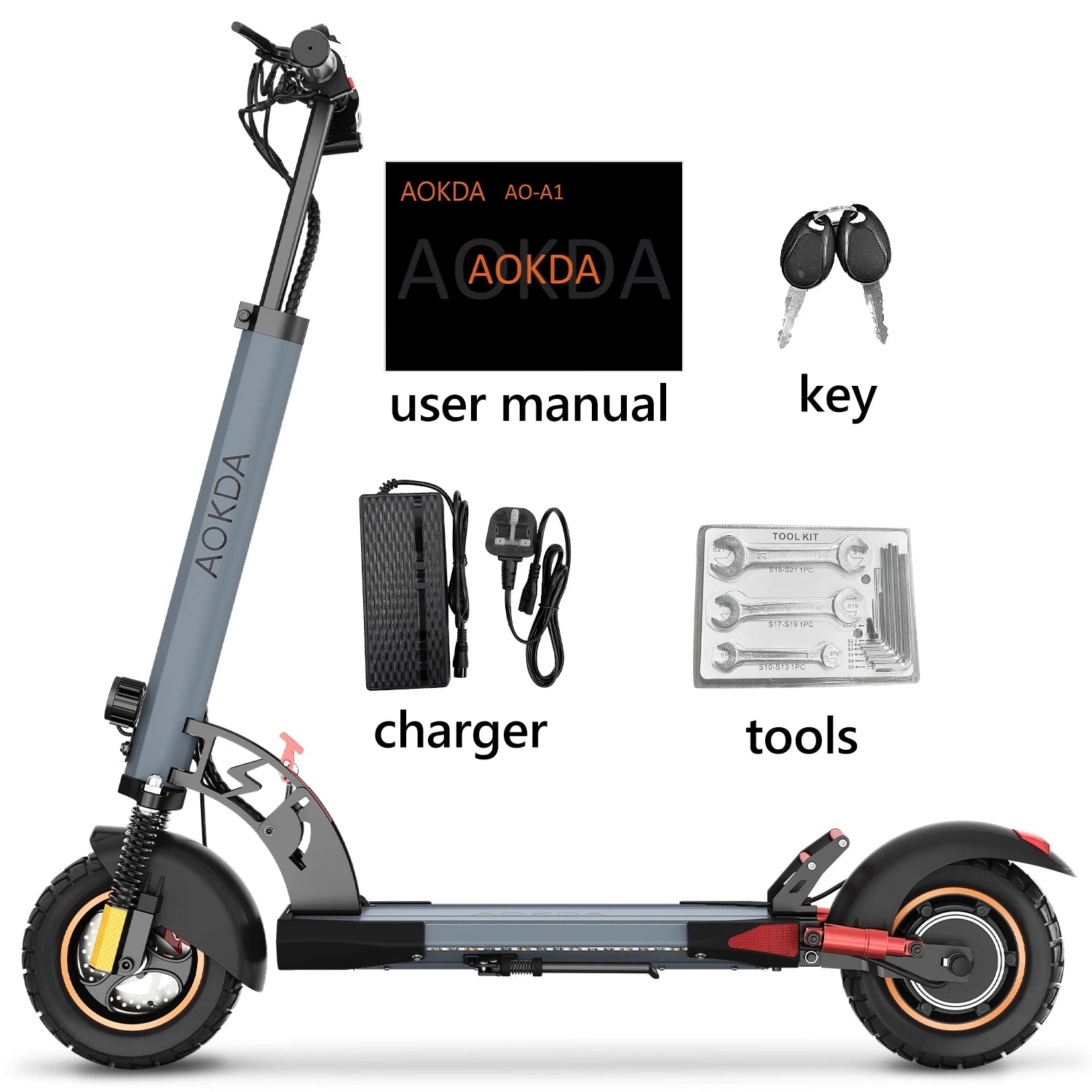 US EU Warehouse Two Wheels AOKDA A1 10" Inch 48V 800W 12.5ah 150kg All Terrain Electric Scooter Powerful E Scooter