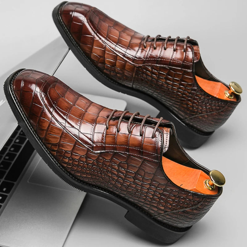 Lace up Pointy Toe Size 38-46 Durable Fashion Classic Design Oxford Men Leather Dress Shoes