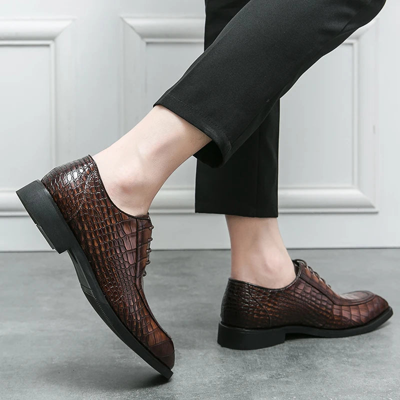 Lace up Pointy Toe Size 38-46 Durable Fashion Classic Design Oxford Men Leather Dress Shoes