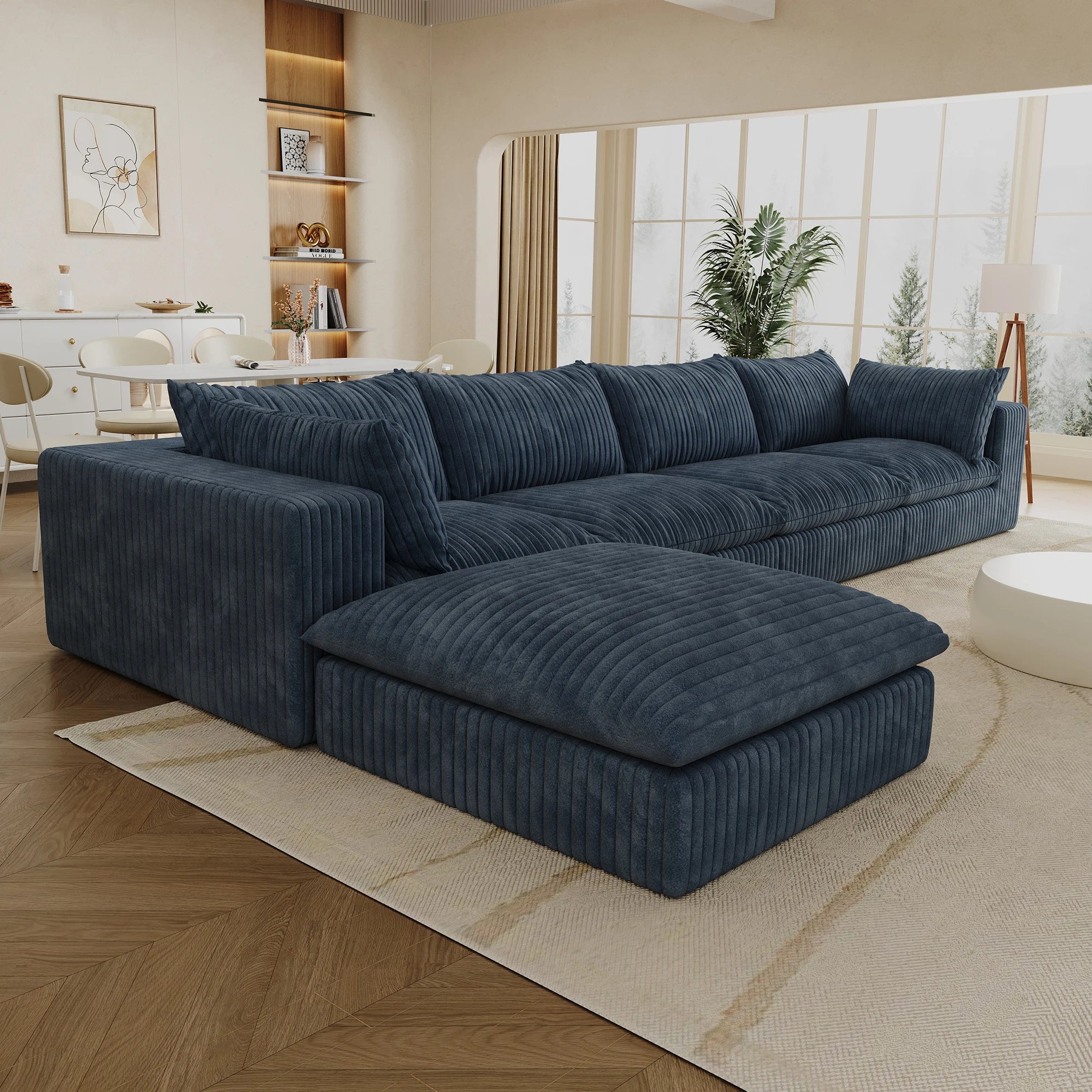 JIYI Boneless Sofa Cloud Style Vacuum Compressed Sofa Set For Modern Living Rooms
