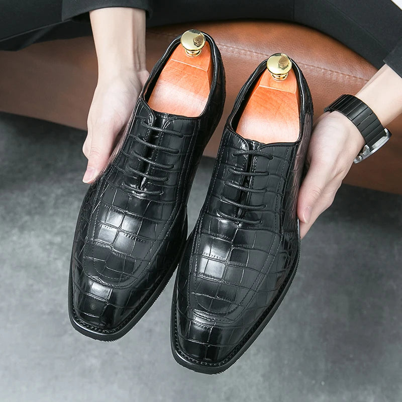 Lace up Pointy Toe Size 38-46 Durable Fashion Classic Design Oxford Men Leather Dress Shoes