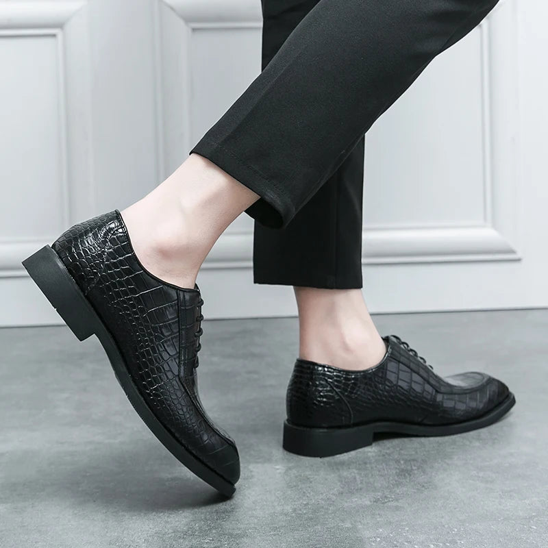 Lace up Pointy Toe Size 38-46 Durable Fashion Classic Design Oxford Men Leather Dress Shoes