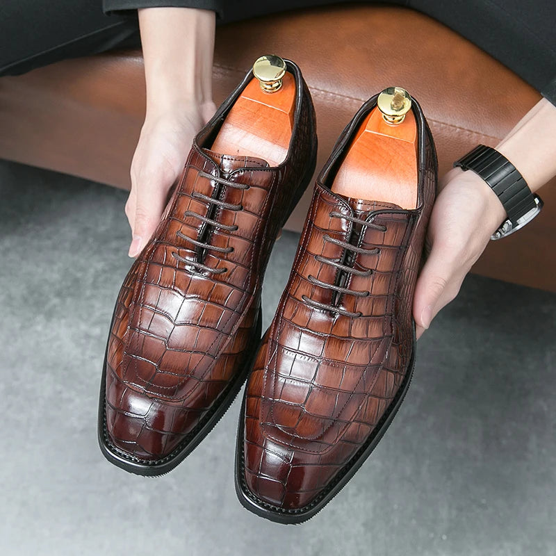 Lace up Pointy Toe Size 38-46 Durable Fashion Classic Design Oxford Men Leather Dress Shoes