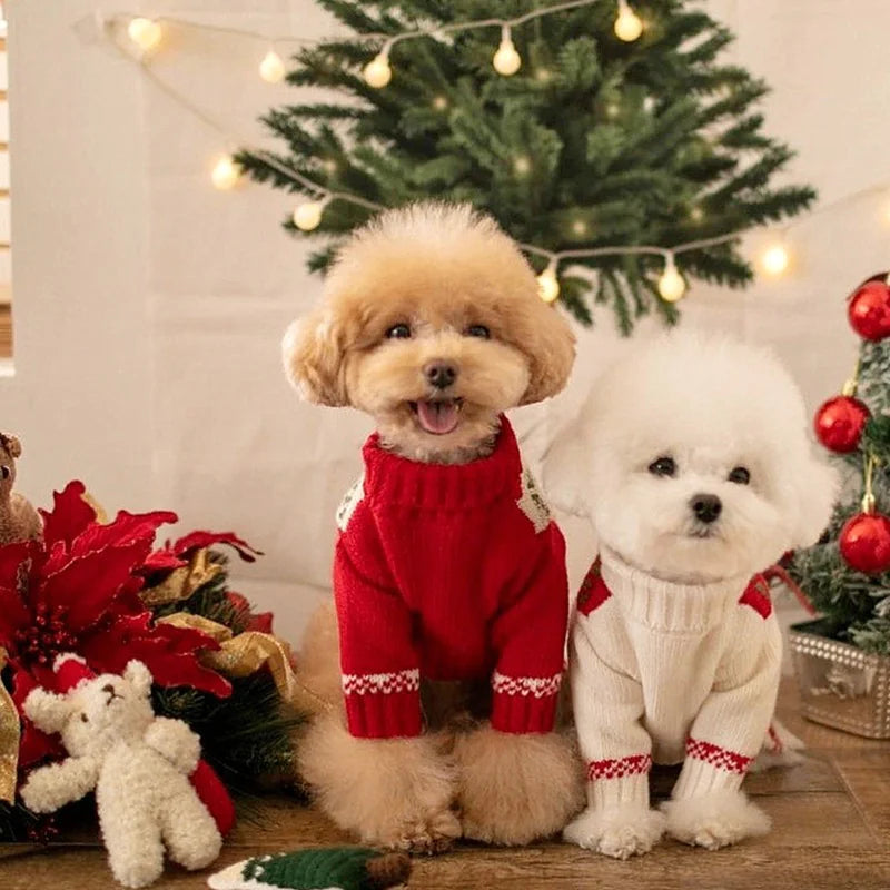 Festive Red Dog Sweater for New Year Celebrations