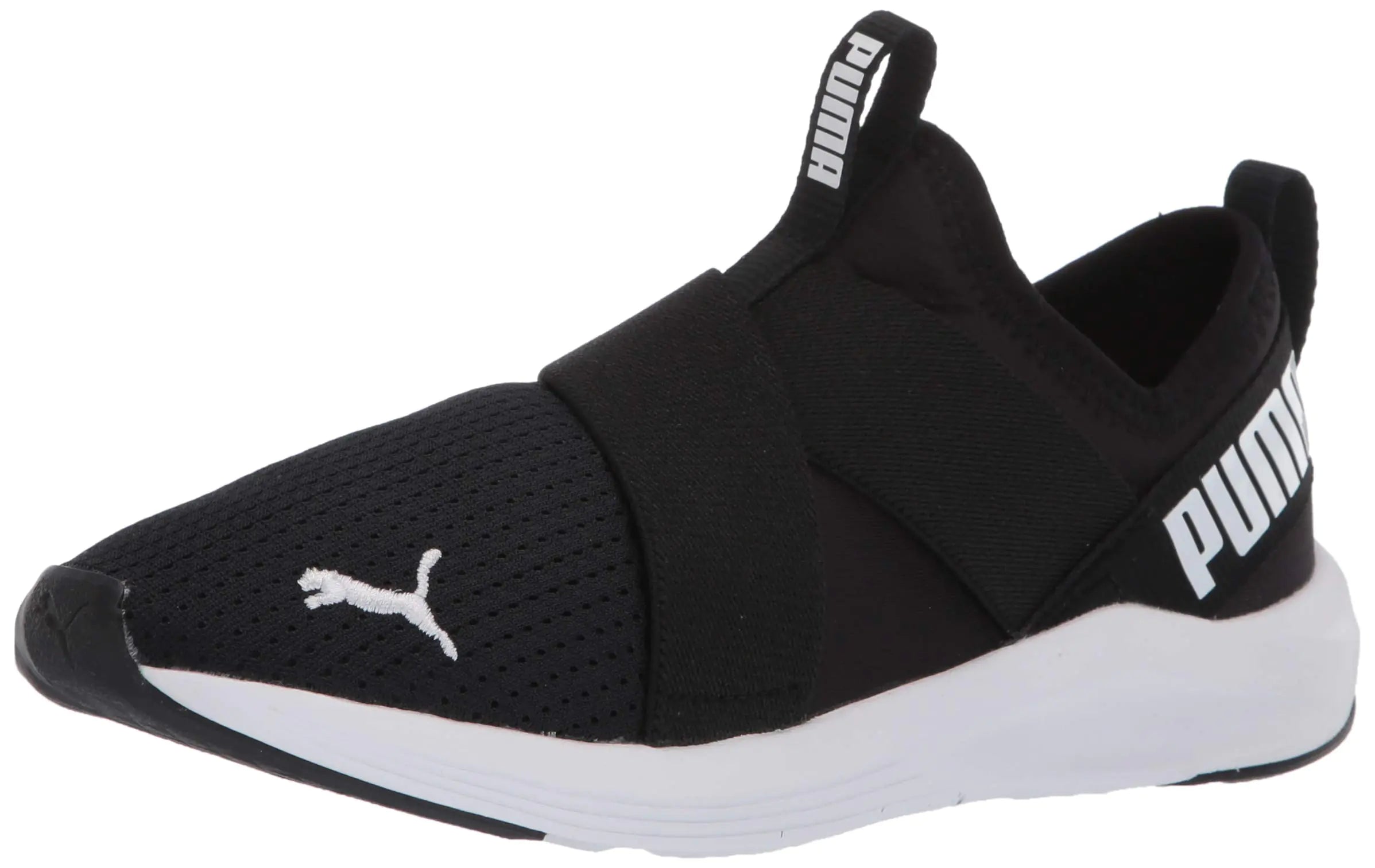 PUMA Womens Prowl Slip On Cross Trainer PUMA Womens black-PUMA Womens white 9.5