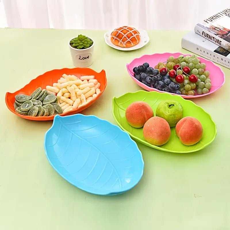 Creative Leaf-Shaped Fruit Plate for Lunar New Year