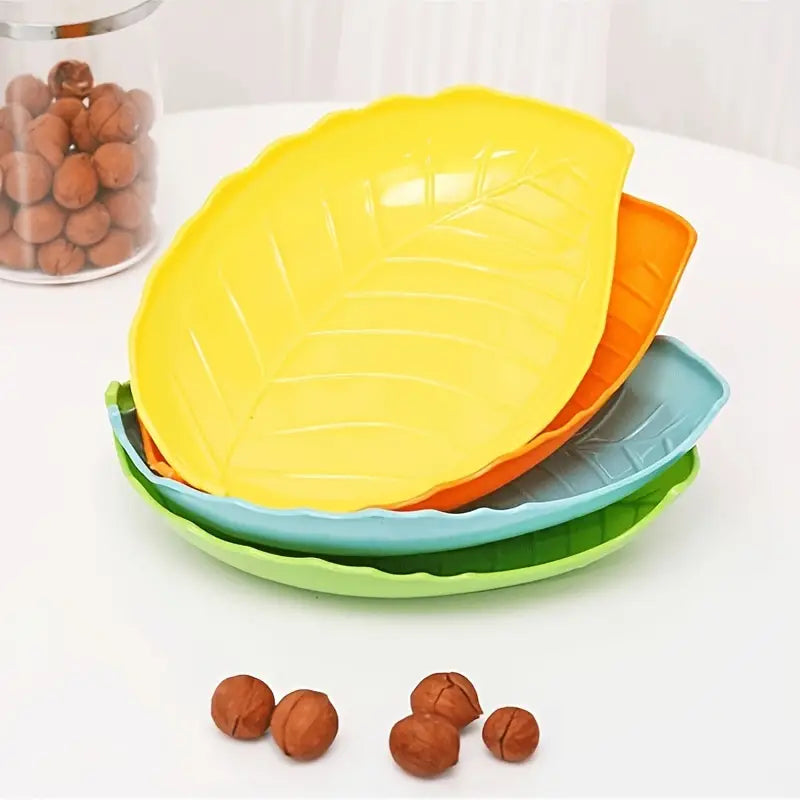 Creative Leaf-Shaped Fruit Plate for Lunar New Year