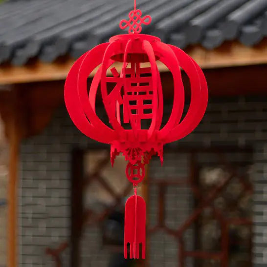 New Year Red Lanterns, Eco-Friendly Felt Decorations