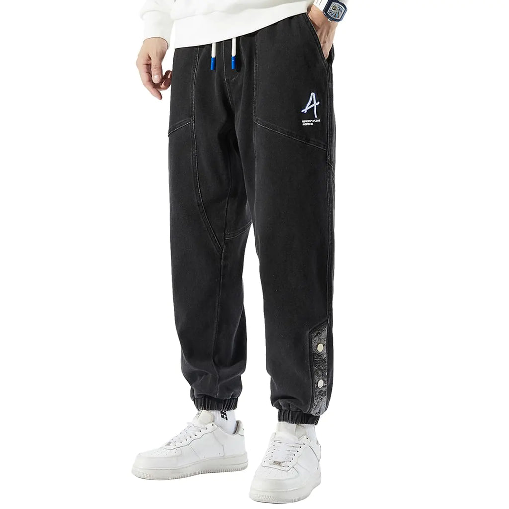 ANBOBER Mens Denim Jogger Pants Cargo Jeans