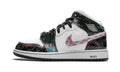 Nike Youth Air Jordan 1 Mid Se GS White/Bright Crimson-blue Hero 4 Big Kid