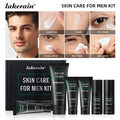 Lakerain Skin Care for Men Kit Oil Control Skin Firming Increase Hydrate Deep Cleaning Face 7 PCS Per Set Travel Skin Care Kit