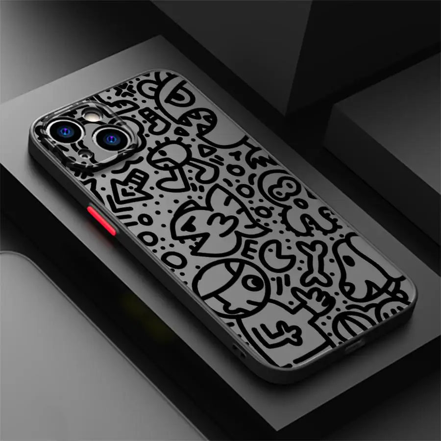 Luxury Black Graffiti Phone Case