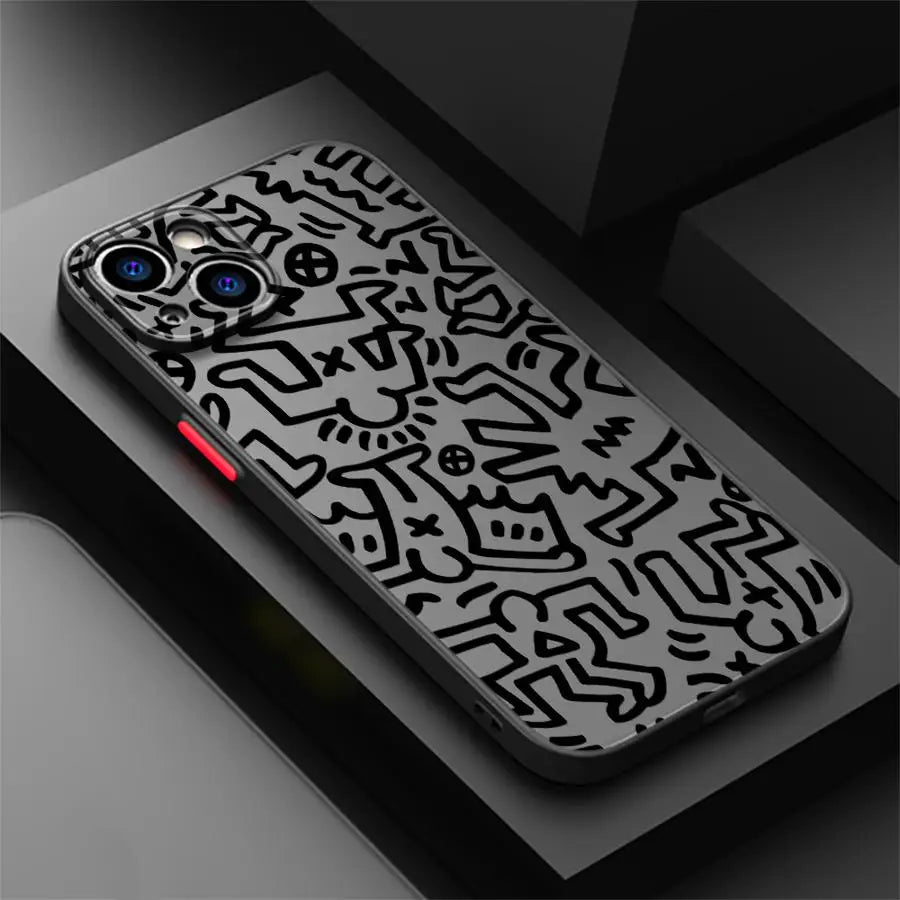 Luxury Black Graffiti Phone Case