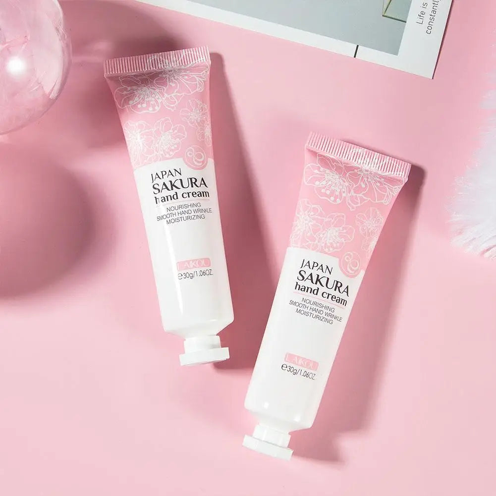 Collagen Sakura Hand Cream Skin Soften Nourish Anti-drying Deep Moisturizing Skin Care Cracked Repair Products