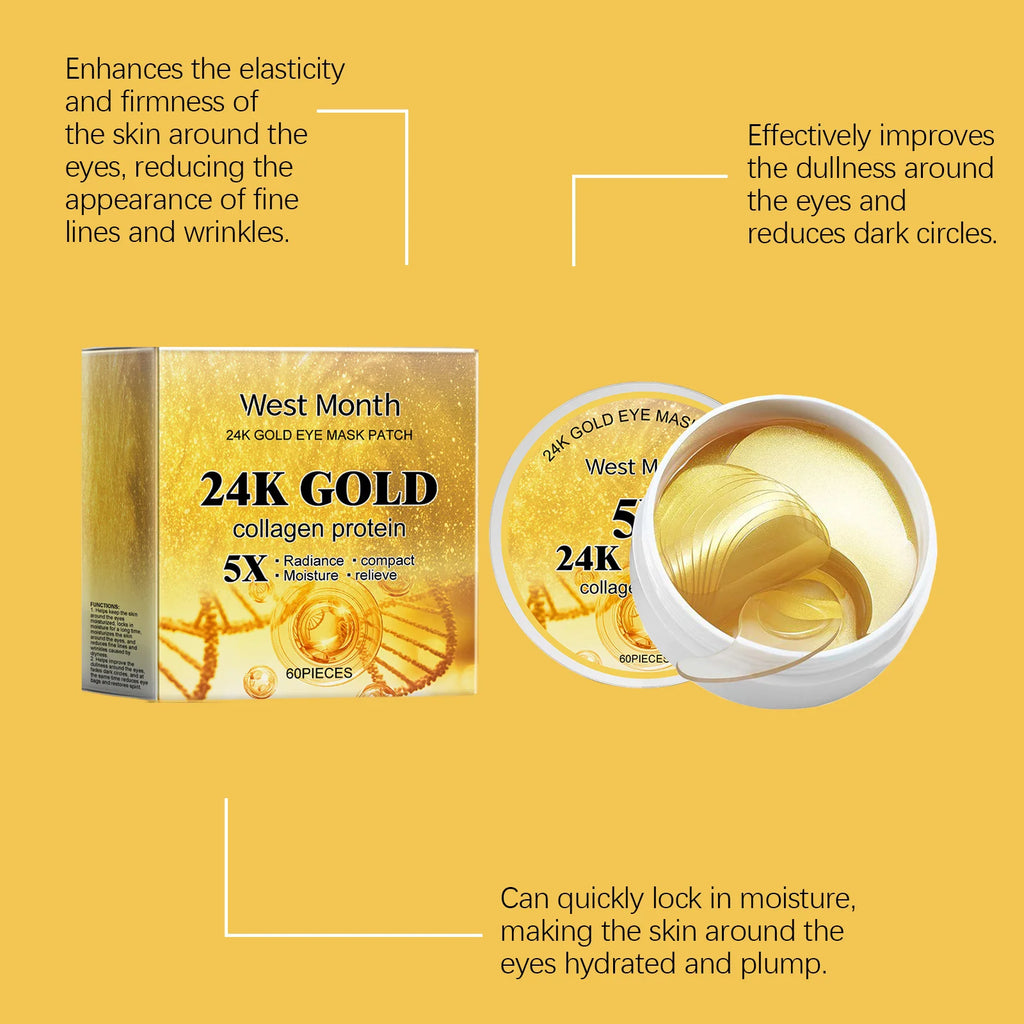 24k Gold Facial Skin Care Set Anti Wrinkle Fade Dark Circles Firming Moisturizing Repairing Eye Mask Essence Korean Cosmetics