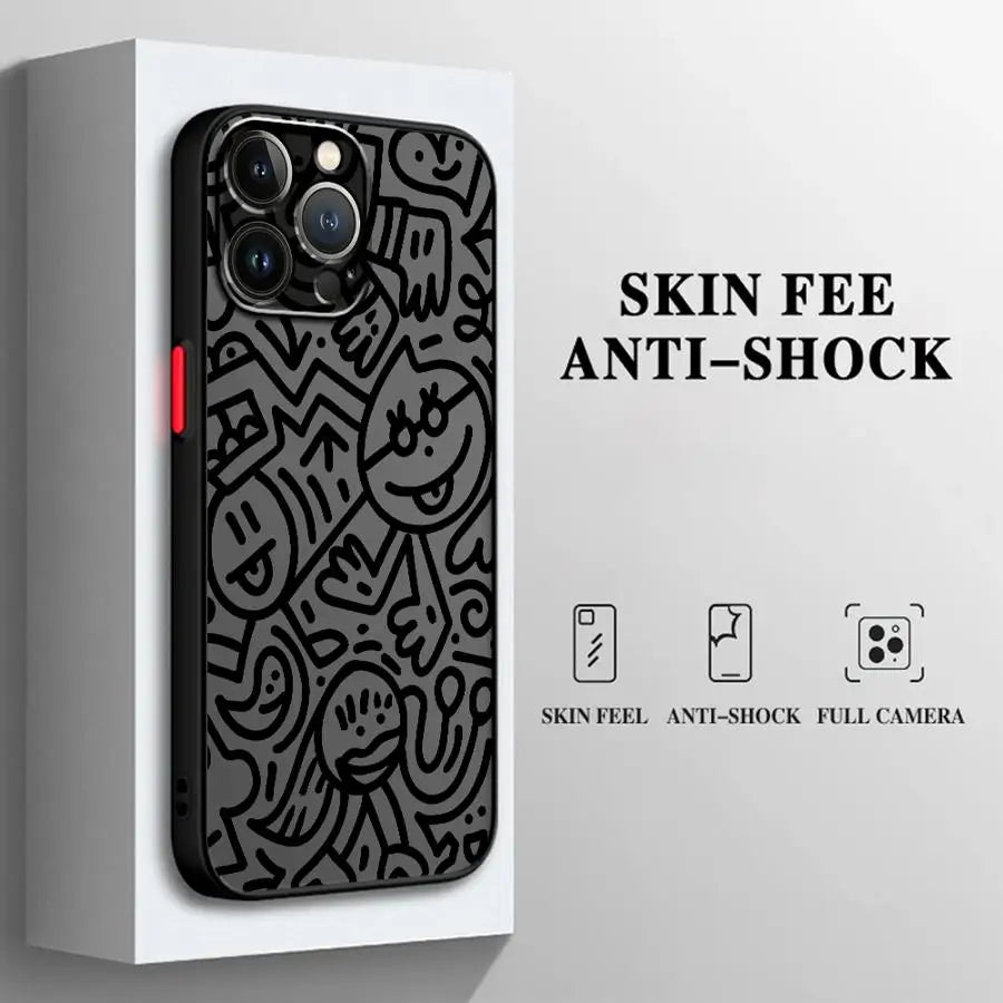 Luxury Black Graffiti Phone Case