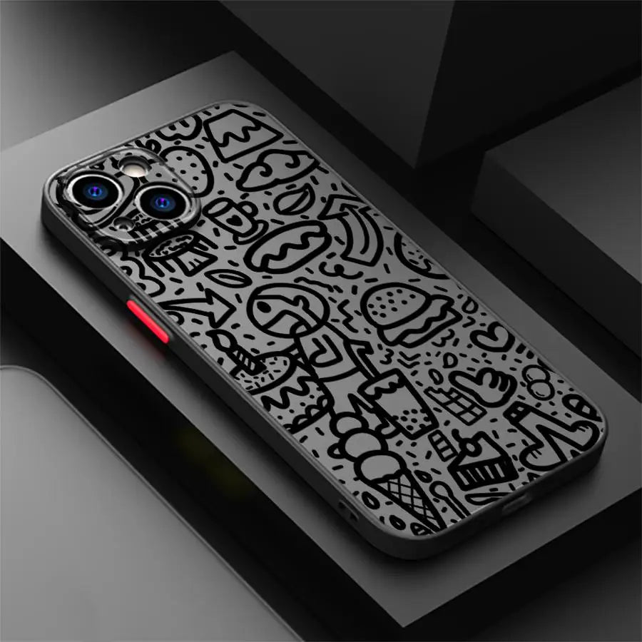 Luxury Black Graffiti Phone Case