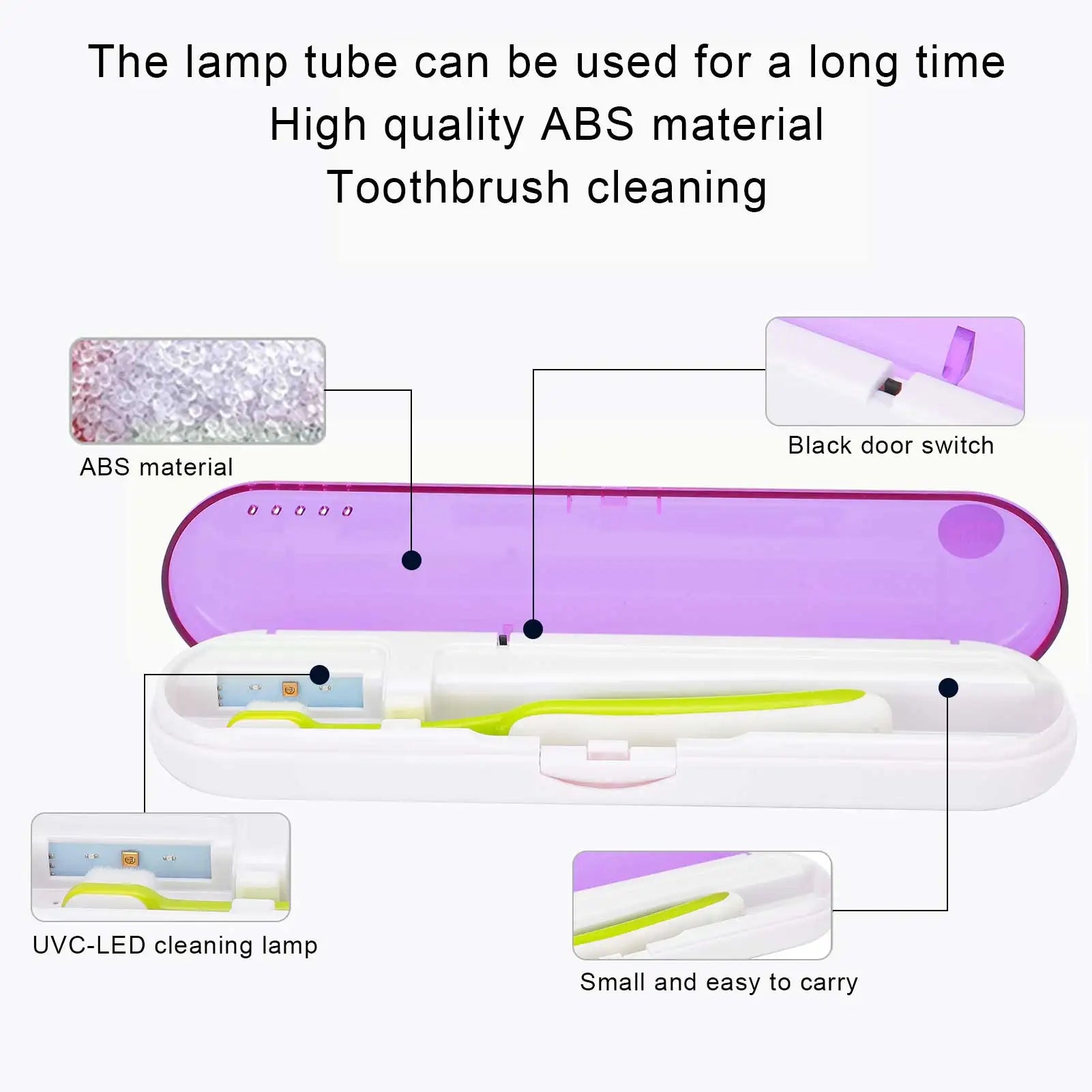 Toothpaste Cleaner ZL‑08L UV LED Toothbrush Holder Cleaner ABS Portable Ultraviolet Toothpaste Cleaner
