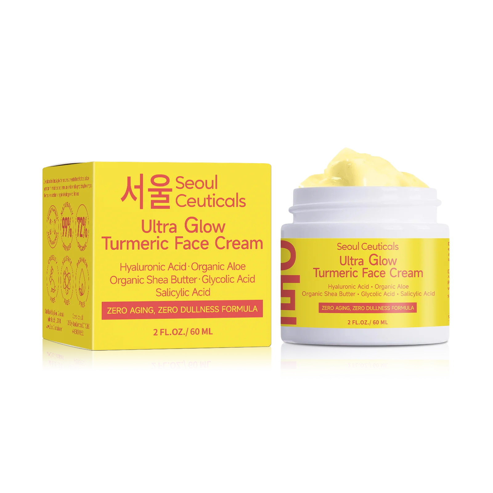 Turmeric Niacinamide Cream Moisturizing Hyaluronic Acid Cream Smooth Firm Makes Skin Look More Youthful Face Care Cosmetics 60g