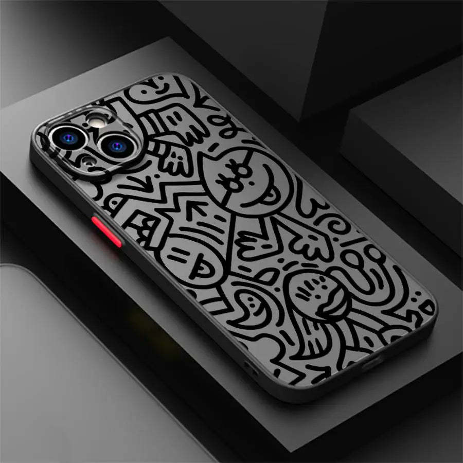 Luxury Black Graffiti Phone Case