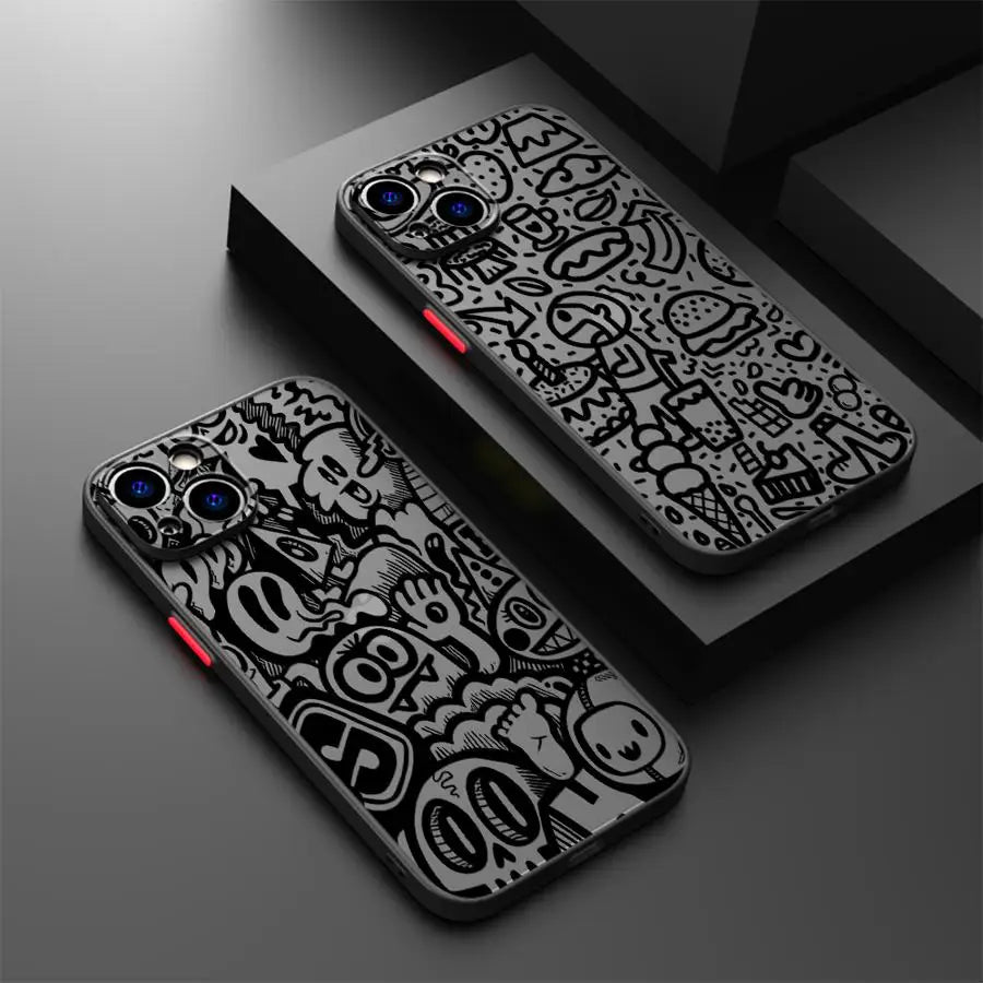 Luxury Black Graffiti Phone Case