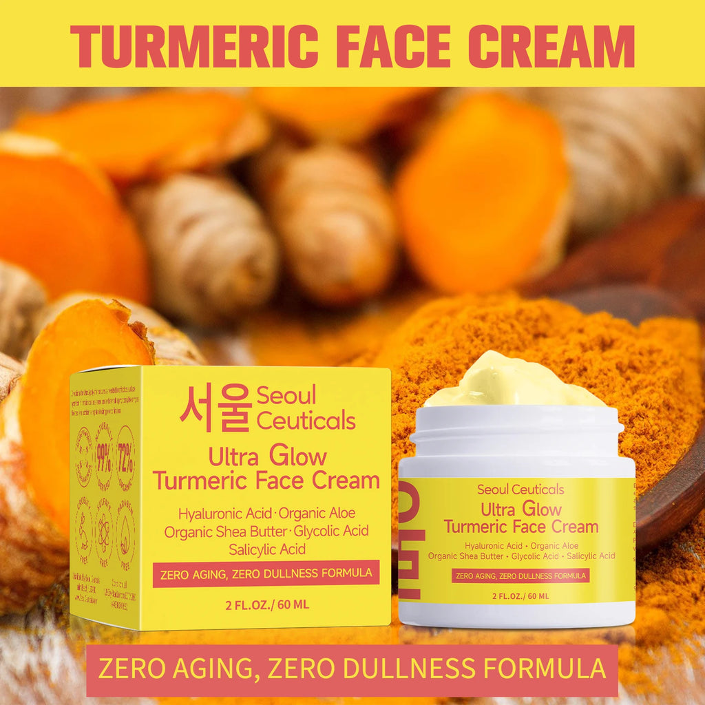 Turmeric Niacinamide Cream Moisturizing Hyaluronic Acid Cream Smooth Firm Makes Skin Look More Youthful Face Care Cosmetics 60g
