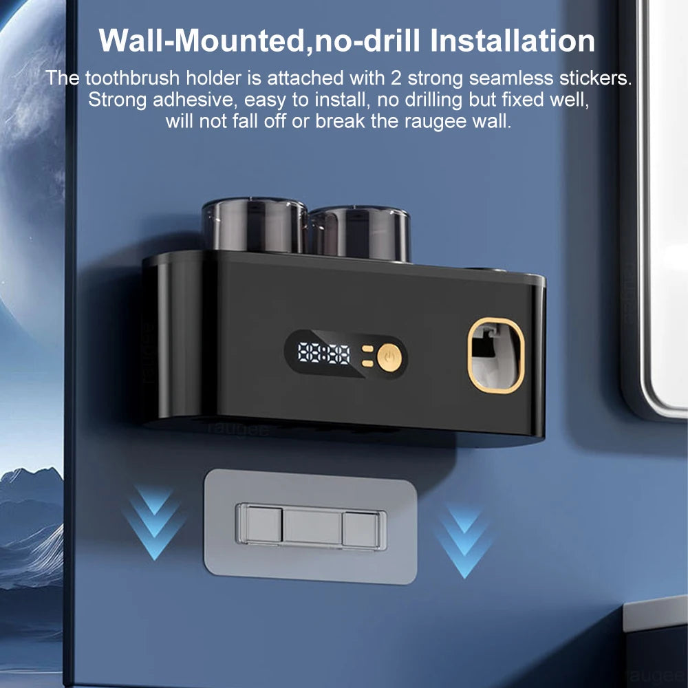 Portable Toothbrush Sterilizer Wireless Toothbrush UV Sterilization Rechargeable Wall Mounted Electric Toothbrush Dryer Holder
