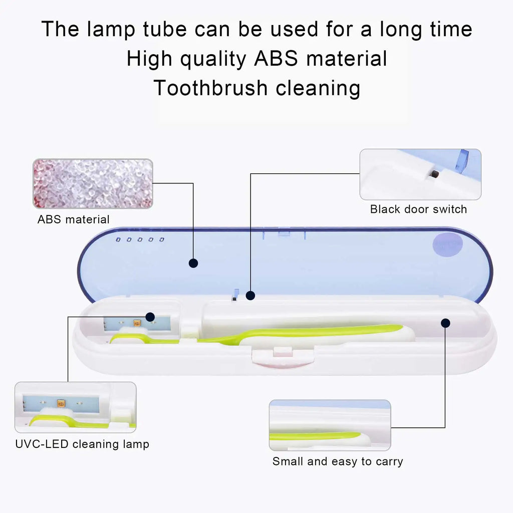 Toothpaste Cleaner ZL‑08L UV LED Toothbrush Holder Cleaner ABS Portable Ultraviolet Toothpaste Cleaner