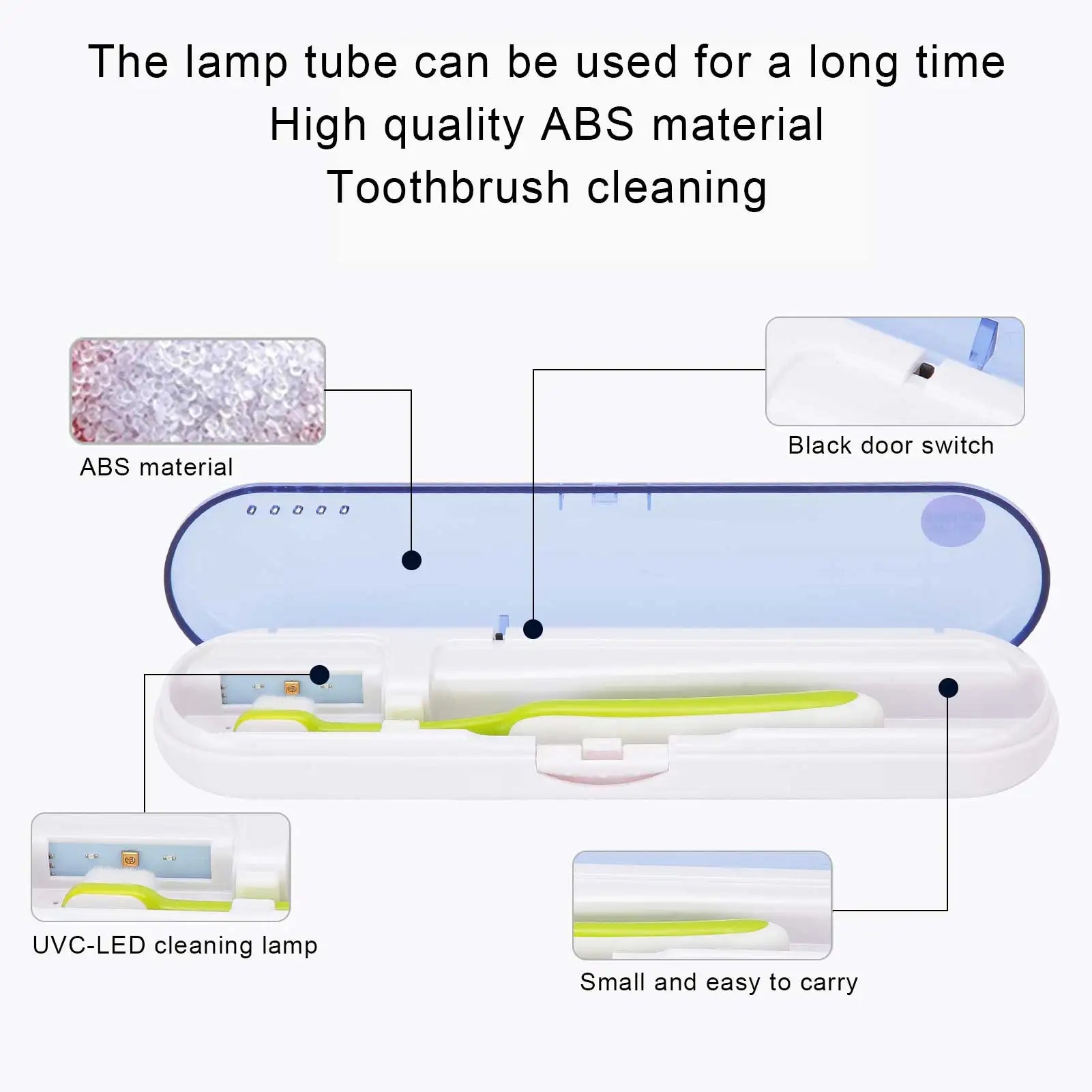 Toothpaste Cleaner ZL‑08L UV LED Toothbrush Holder Cleaner ABS Portable Ultraviolet Toothpaste Cleaner