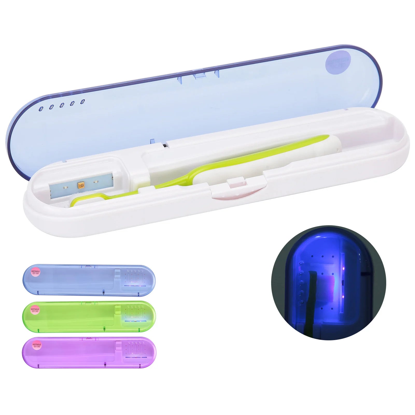 Toothpaste Cleaner ZL‑08L UV LED Toothbrush Holder Cleaner ABS Portable Ultraviolet Toothpaste Cleaner