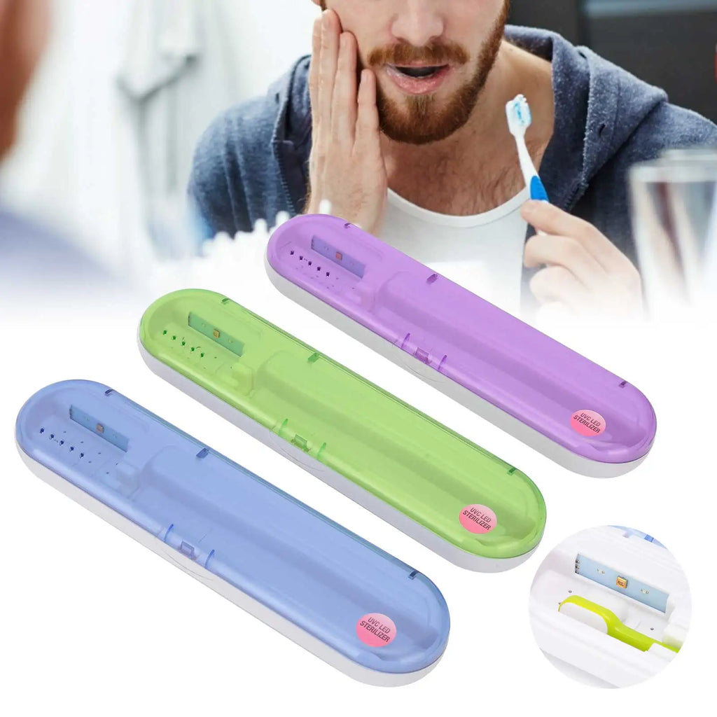 Toothpaste Cleaner ZL‑08L UV LED Toothbrush Holder Cleaner ABS Portable Ultraviolet Toothpaste Cleaner