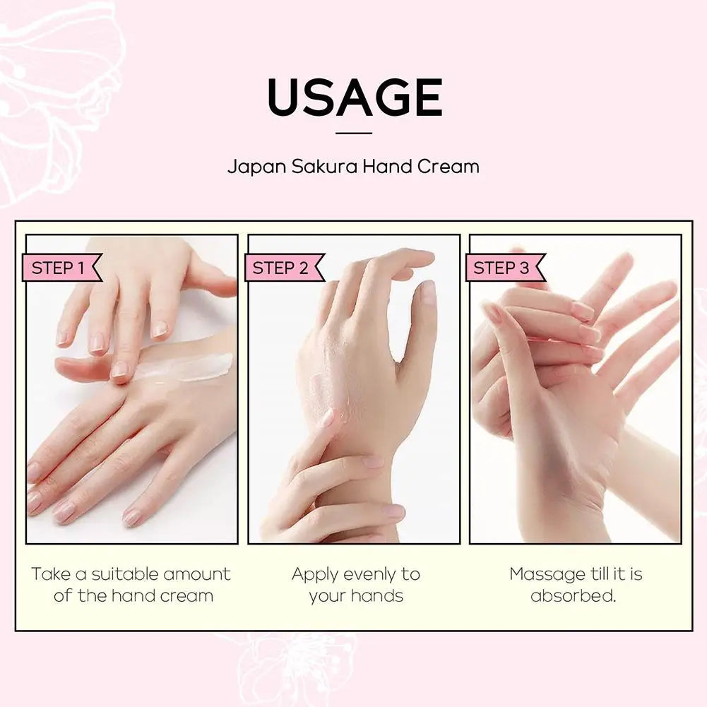 Collagen Sakura Hand Cream Skin Soften Nourish Anti-drying Deep Moisturizing Skin Care Cracked Repair Products