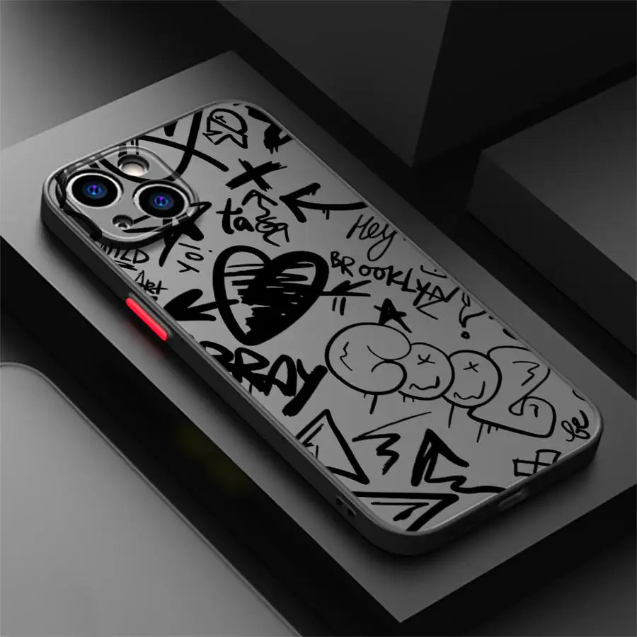 Luxury Black Graffiti Phone Case