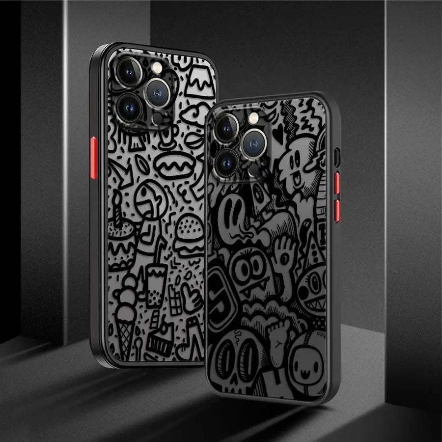 Luxury Black Graffiti Phone Case