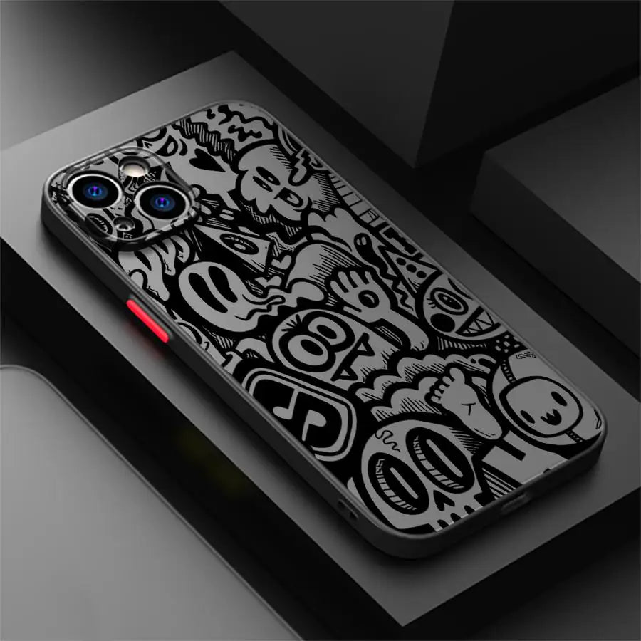 Luxury Black Graffiti Phone Case