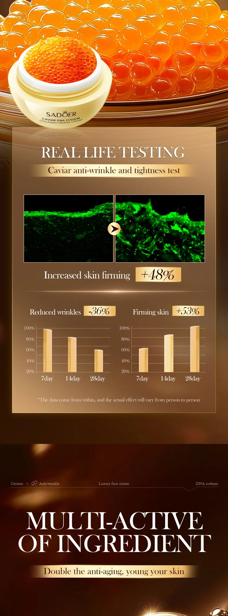 Anti-Wrinkle Face Cream Collagen Pearl Firming Lift Fade Fine Lines Caviar Moisturizing Smooth Brighten Korean Skin Care Product