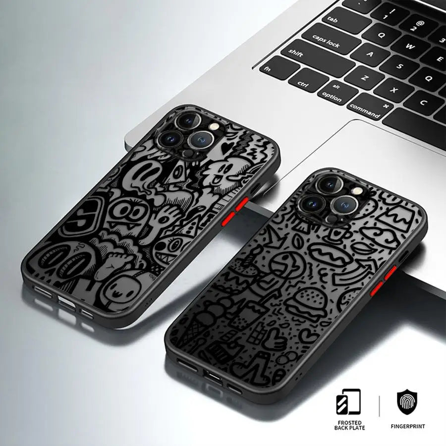 Luxury Black Graffiti Phone Case