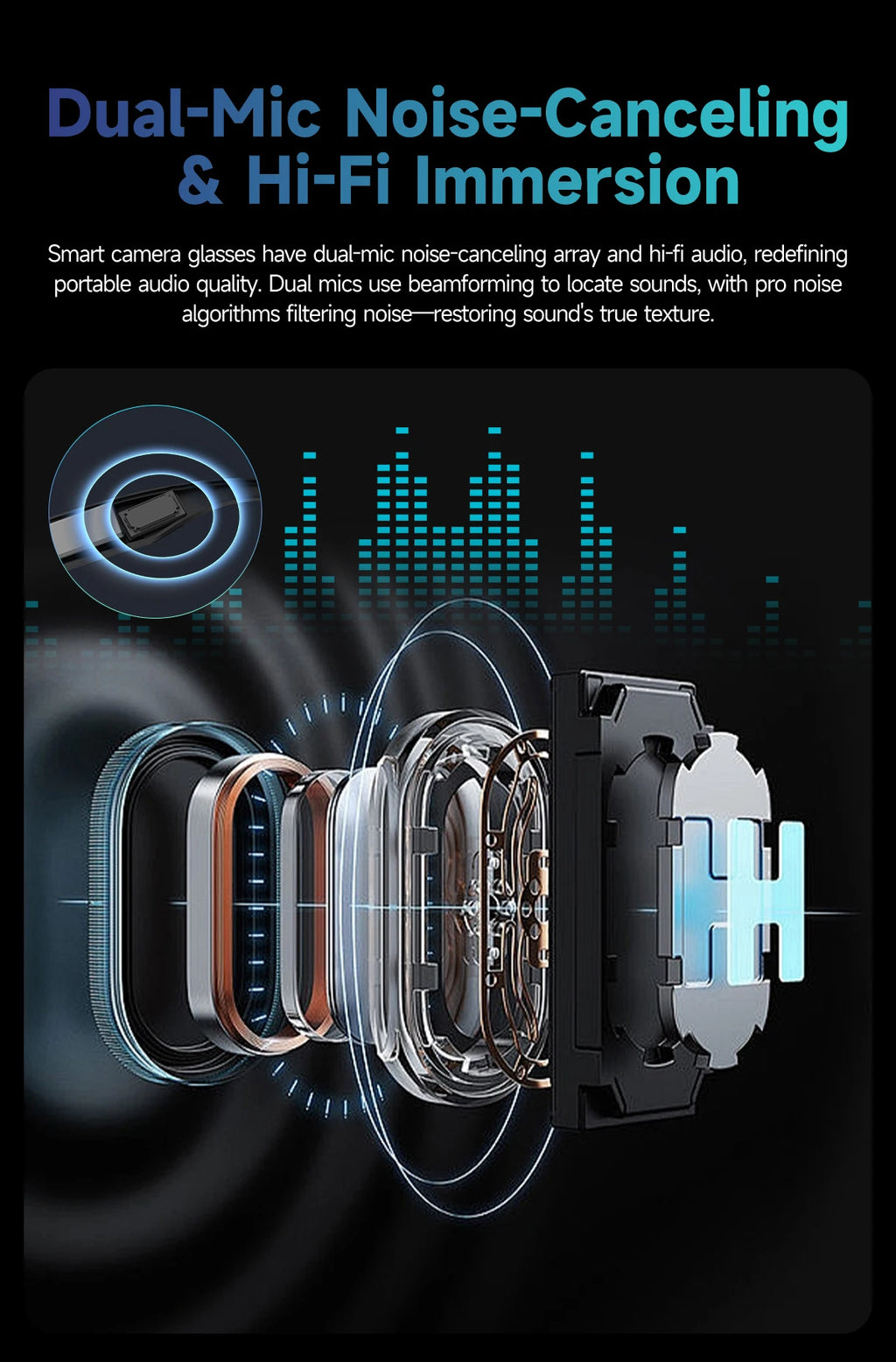 2025 Smart Glasses 32GB Memory with Camera Sunglasses Mini Camera Video Translation Bluetooth Call Anti-blue Glasses Man Women